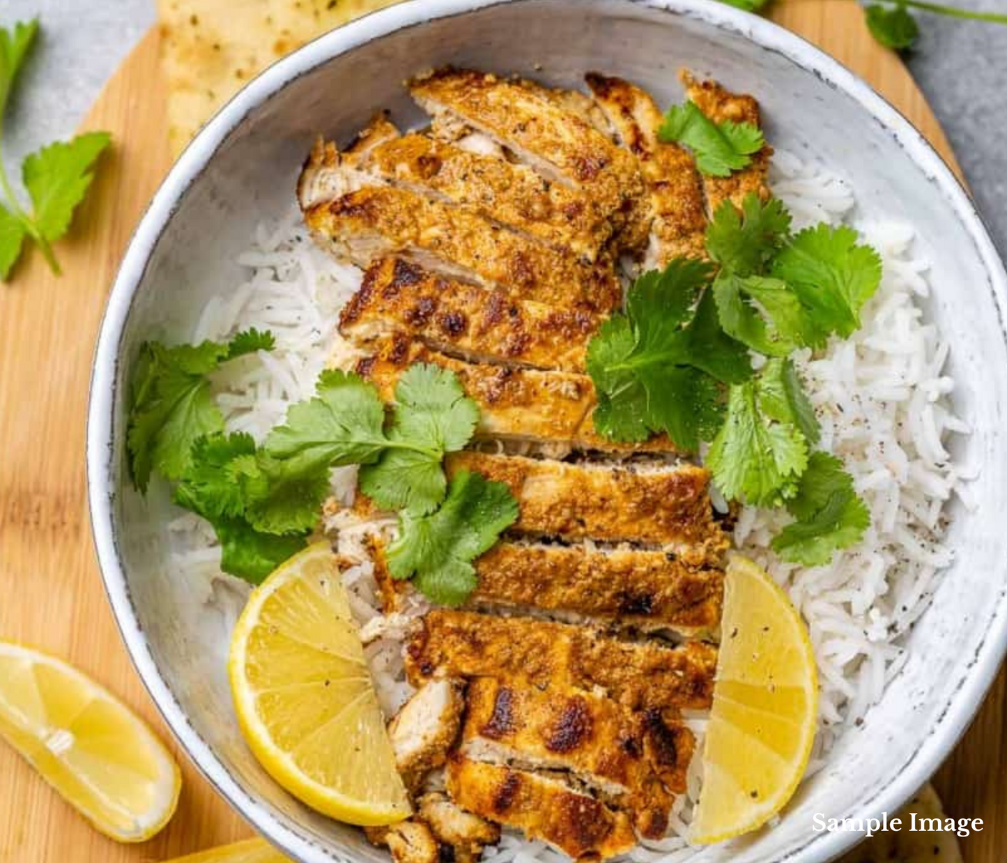 Tandoori Marinated Chicken with Rice & Mango Chutney