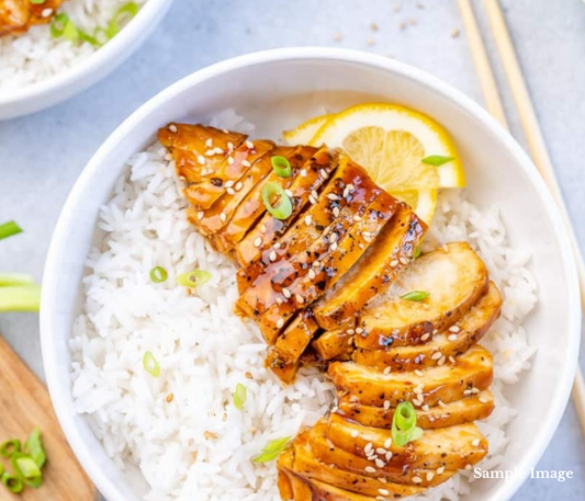Teriyaki Chicken with Rice & Toasted Sesame Seeds
