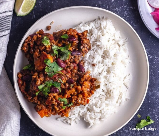 Slow Cooked Chilli Beef Concarne with Rice