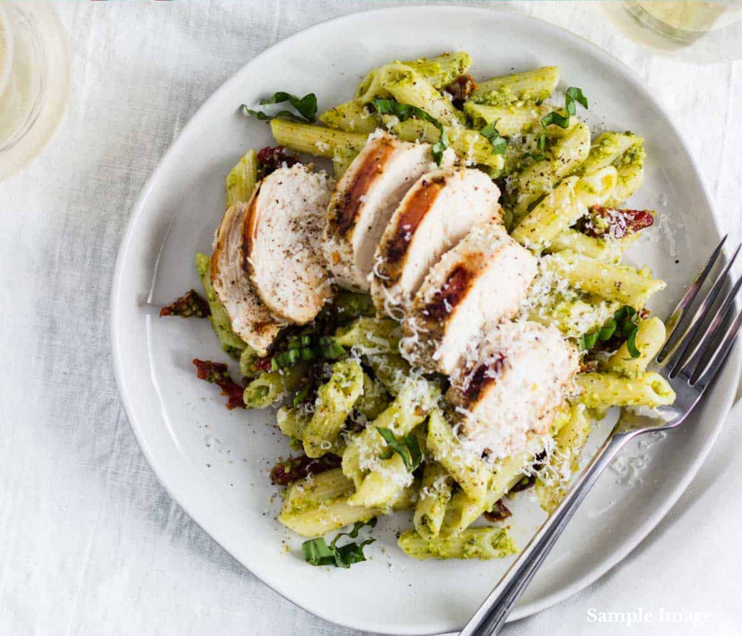 Creamy Basil Pesto Chicken Penne Pasta