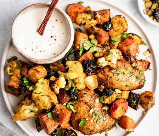 Moroccan Chicken with Roasted Garlic Aioli