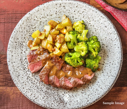 Seared Steak & Cheesy Potatoes