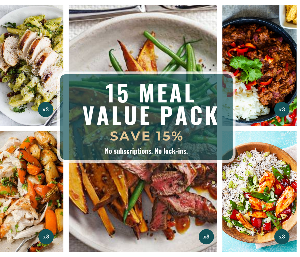 15 Meal Value Pack – Save 15%