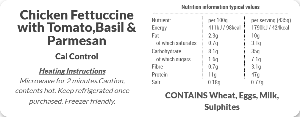 Chicken Fettuccine with Tomato, Basil & Parmesan